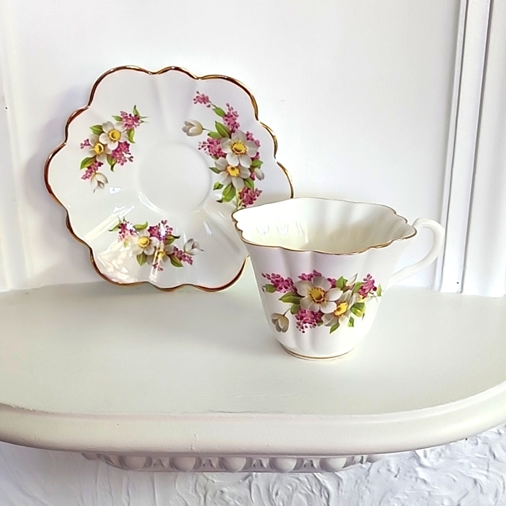 Vintage Crown Teacup and Saucer Made in England